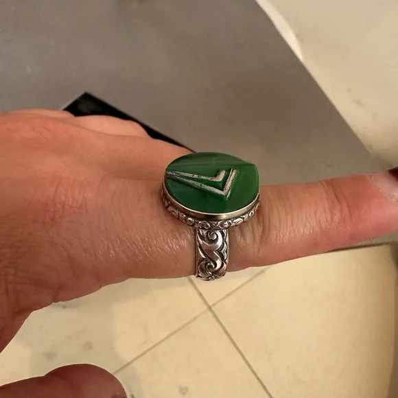 Art Deco style ring - sterling-size 7 - Picture 2 of 9